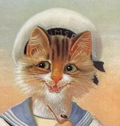 menselijke kat als matroos met pijp en baret 1918, Verzamelen, Ansichtkaarten | Themakaarten, Ophalen of Verzenden, Voor 1920