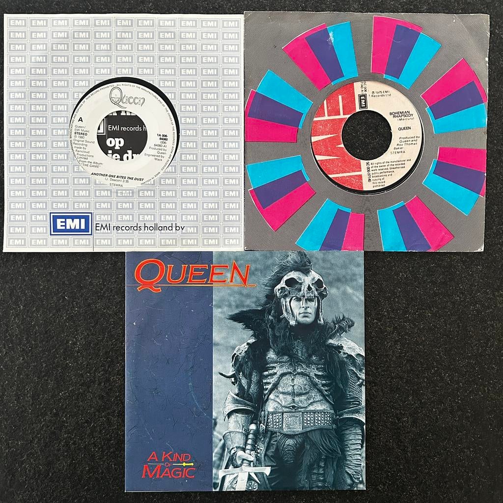 Queen - 3 Singles, 7”. Als geheel of los te koop., Gebruikt, 7 inch, Single, Ophalen of Verzenden