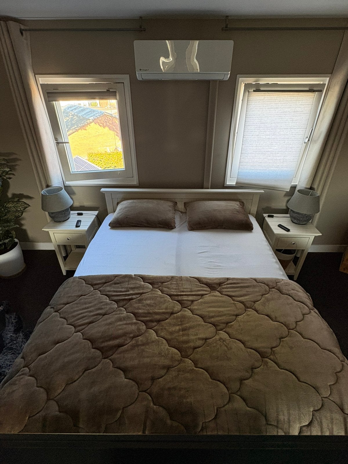 2persoons elektrische bed 180x200 wit geschilderd, Ophalen, Wit, Tweepersoons, 180 cm