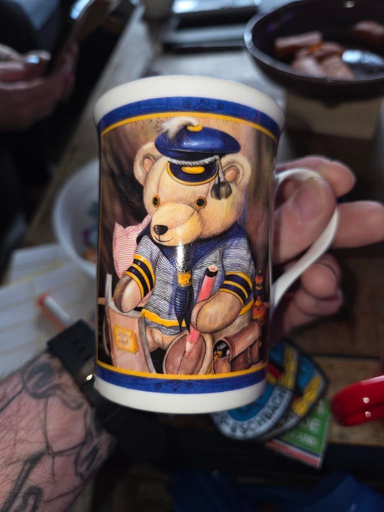 Mok met teddybeer in matrozenpak, Ophalen of Verzenden