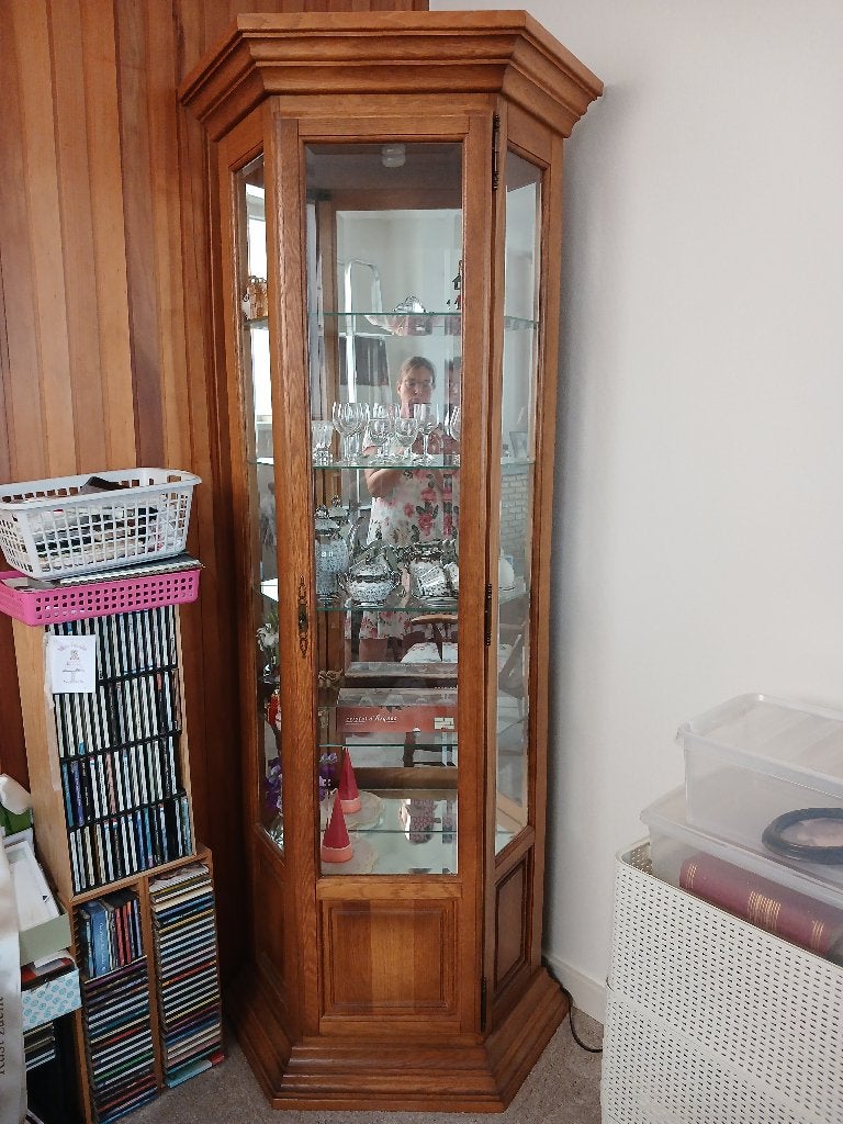 Hoekkast, Ophalen, Eikenhout, 150 tot 200 cm, 25 tot 50 cm