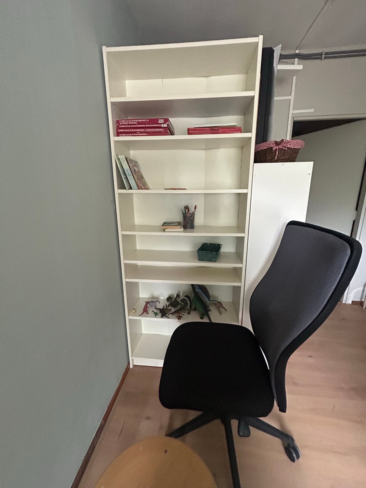 Witte Boekenkast met 7 Planken, Ophalen, Met plank(en), Minder dan 50 cm, Gebruikt
