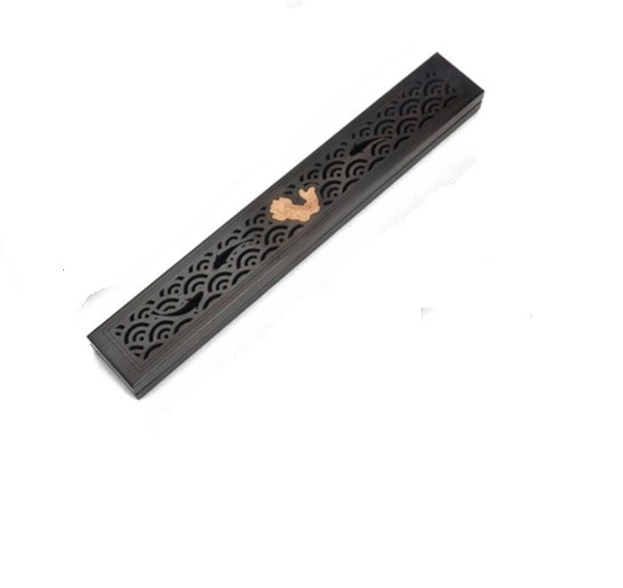 Handgemaakte Wierookhouder Zwart Ebbenhout – Vis – 23,5 cm, Verzenden, Nieuw, Mail@boeddha.online, Kon. Wilhelminaweg 29, 3632EW Loenen aan de Vecht