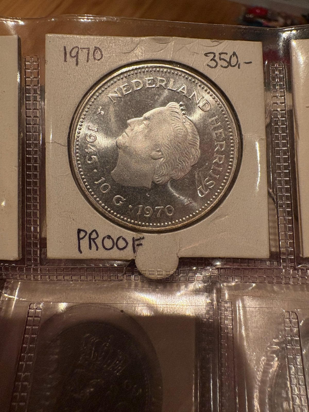 Zilveren 10 Gulden Munt Juliana 1970 - PROOF, Koningin Juliana, Zilver, Ophalen of Verzenden, Losse munt