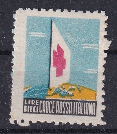 A152B) jaren 20 Rode Kruis Italie vignet pr ex, Verzenden, Postfris