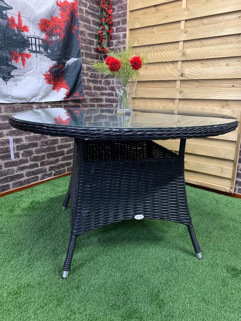 Zwarte ronddraad tafel, Ophalen, Nieuw, Rond, Wicker
