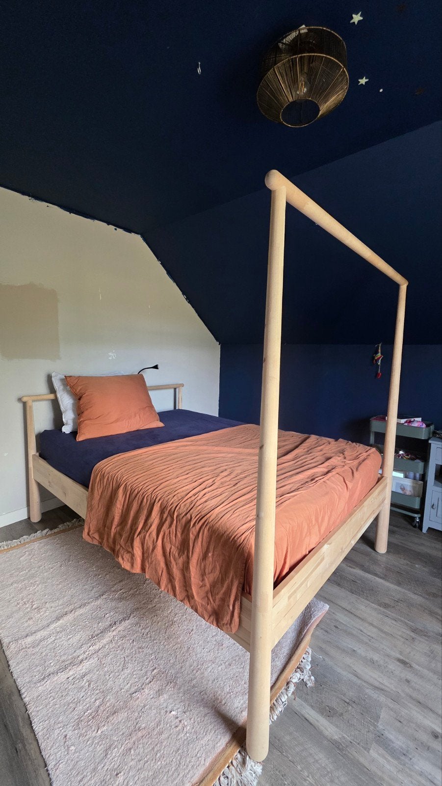 Ikea Gjorna bed 140x200 (excl. lattenbodem en matras), Ophalen, Gebruikt, Overige kleuren, Tweepersoons
