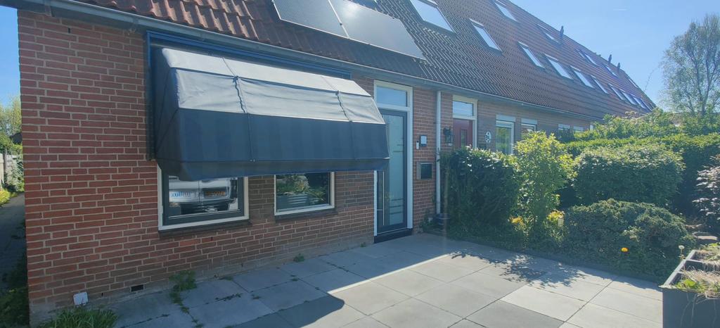 Houten markies met kap – RAL 7016 – Handmatige bediening, Overige typen, Zo goed als nieuw, Waterdicht, 2 tot 3 meter