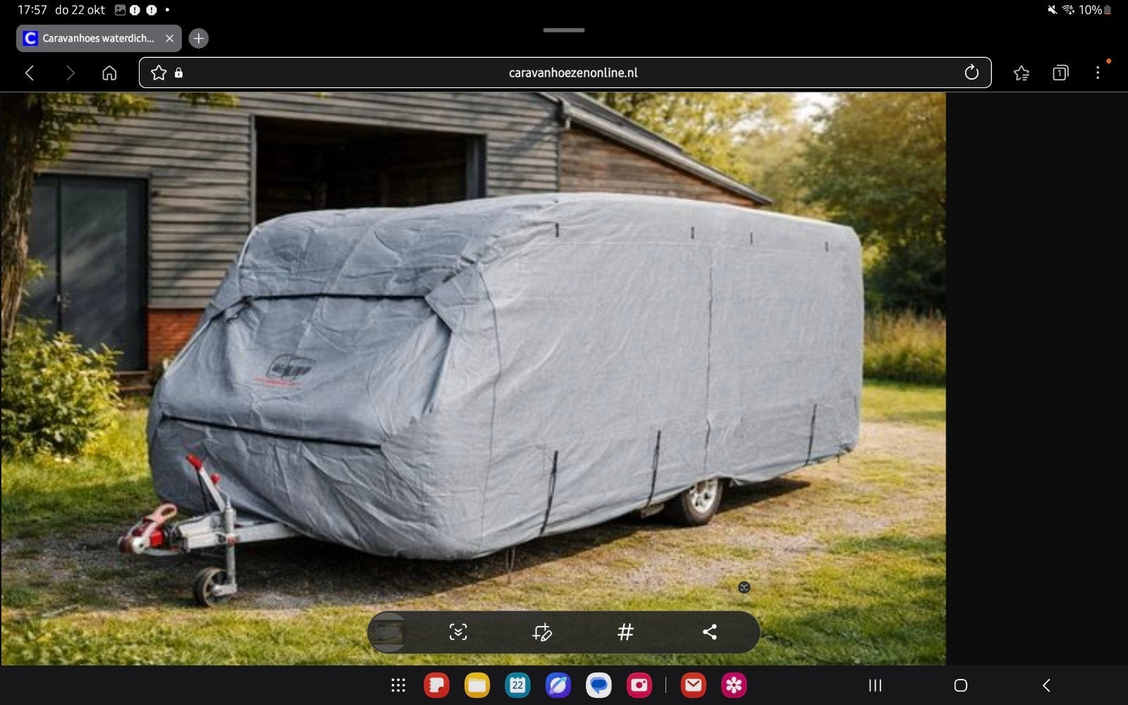 Caravanhoes 580 x 235 x 220 voor Hobby 495 UFE met fietsrek, Caravans en Kamperen, Ophalen, Nieuw