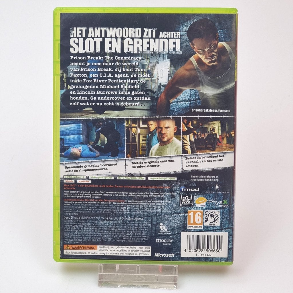 Xbox 360 Game: Prison Break The Conspiracy, Spelcomputers en Games, Microsoft, Zo goed als nieuw, Support@microsoft.com, Microsoft Corporation
One Microsoft Way
Redmond, WA 98052-6399
USA