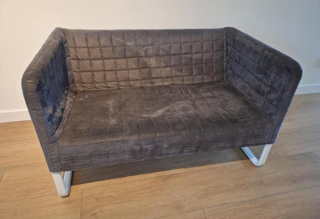 IKEA KNOPPARP 2-zitsbank – Donkergrijs – Nette staat!, Ophalen, Eenpersoons, 75 tot 100 cm, Zo goed als nieuw