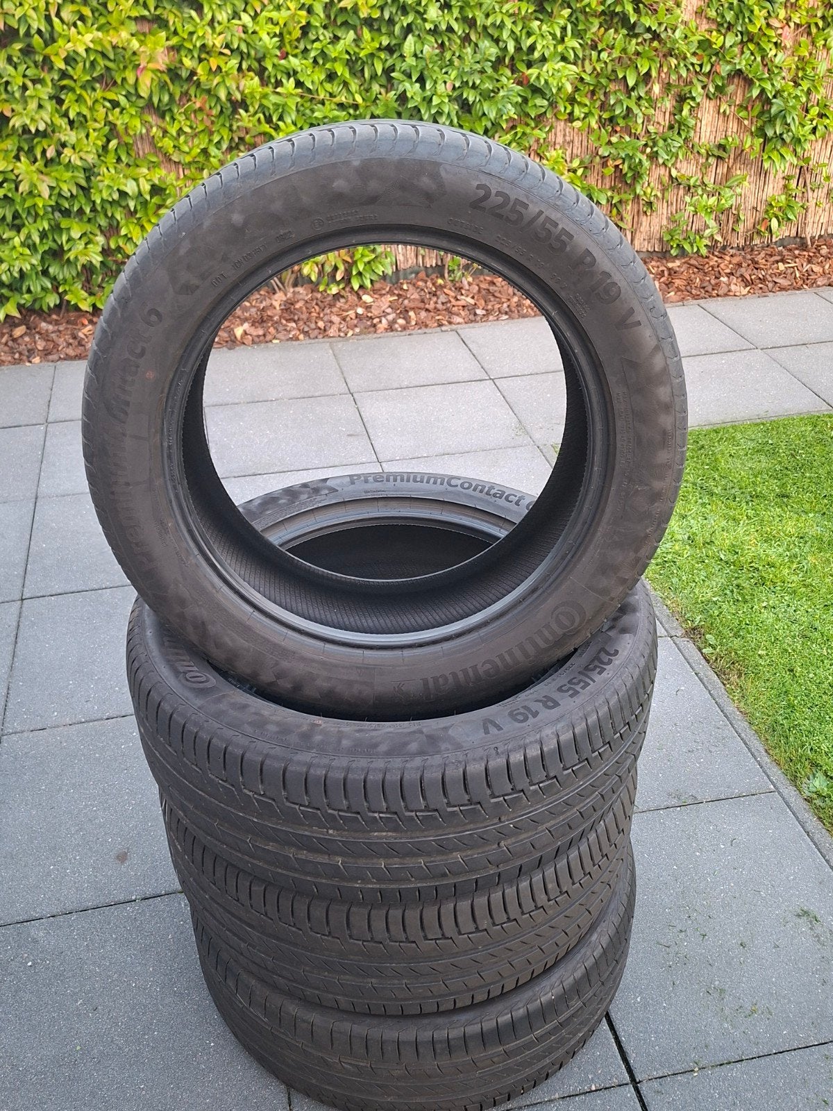 Continental PremiumContact 6 zomerbanden 225/55 R19 V, Auto-onderdelen, Gebruikt, Band(en), Personenwagen, Ophalen