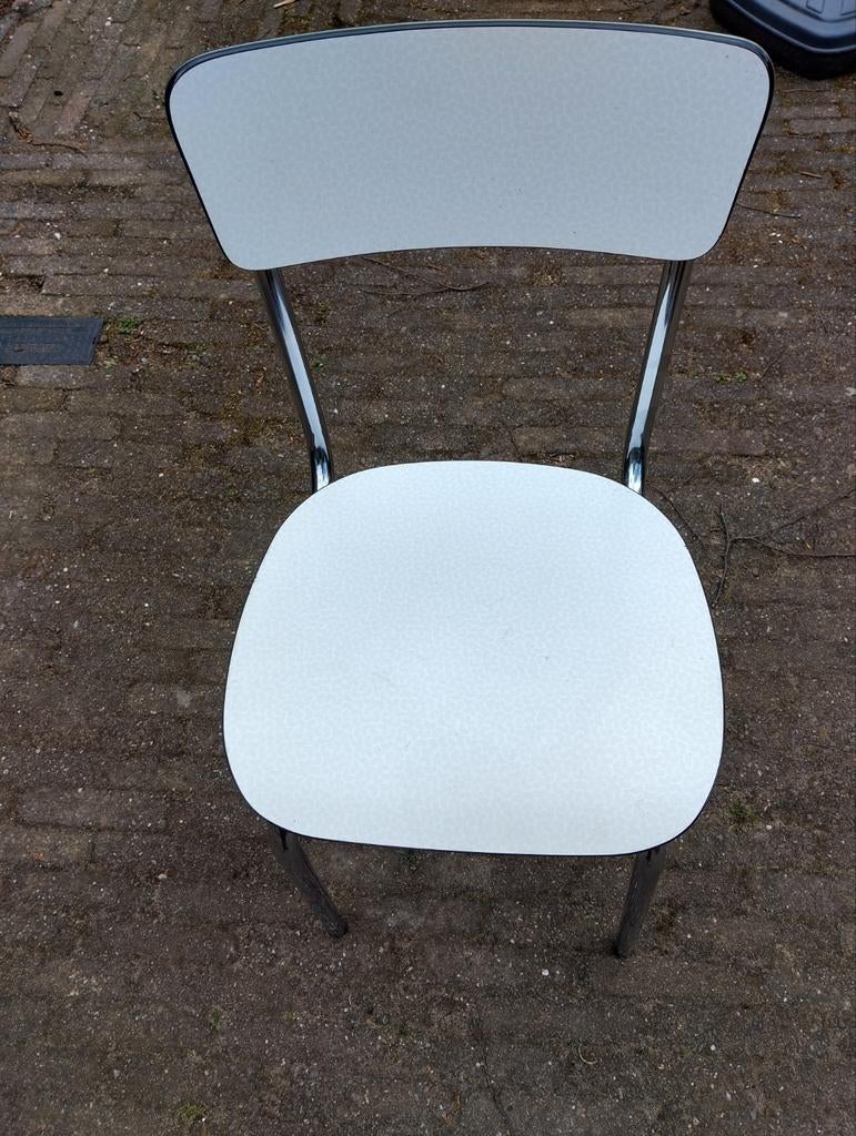 Formica stoelen, Gebruikt, Wit, Vier, Formica
