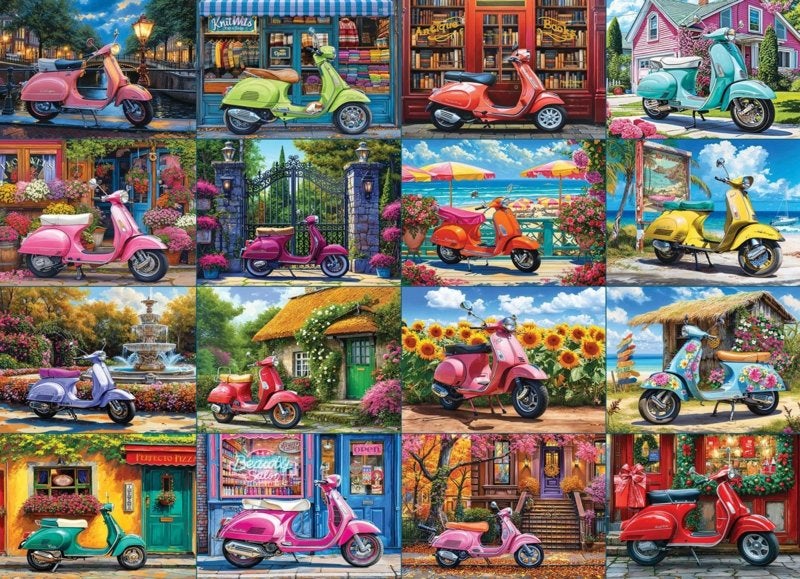Eurographics - 16 Scooters - 1000 stukjes, Ophalen of Verzenden, 500 t/m 1500 stukjes, Nieuw, Legpuzzel