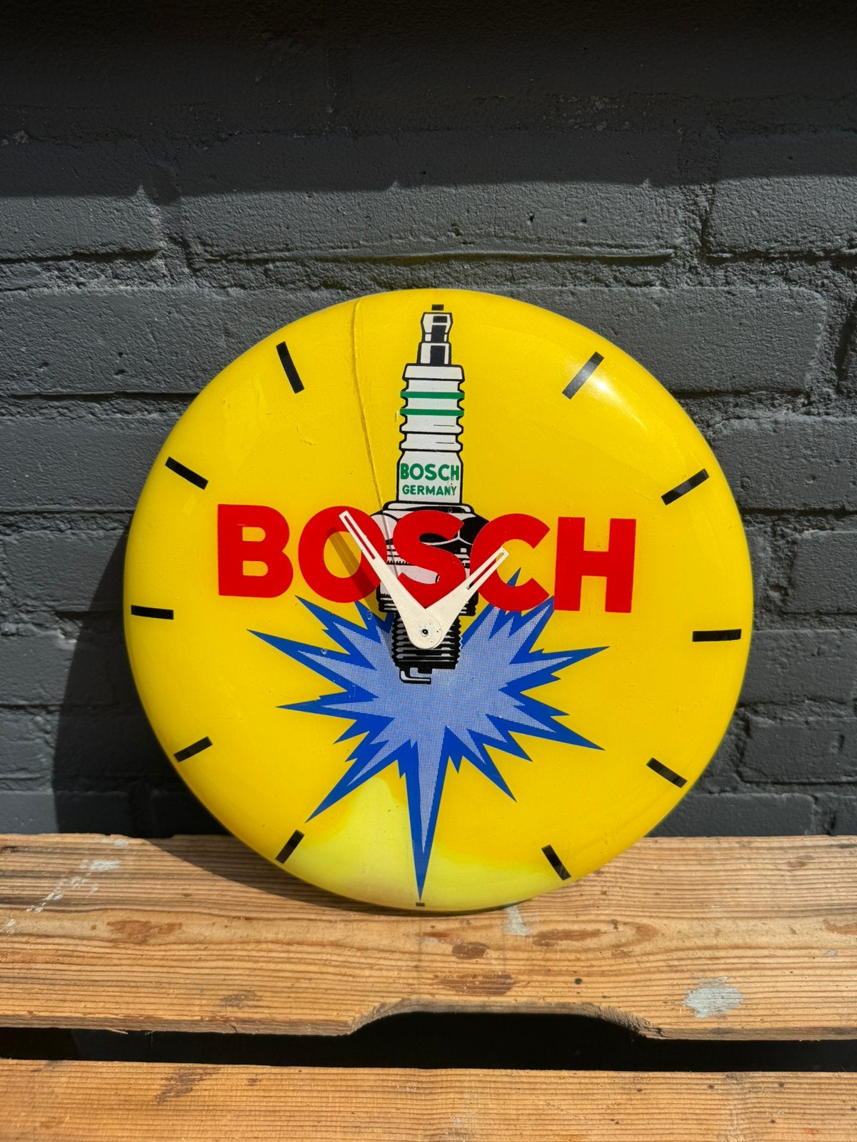 BOSCH Bougies oude reclame klok, Reclamebord, Gebruikt, ., Ophalen of Verzenden