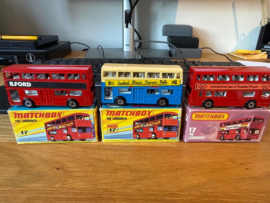 Matchbox 17B, 3 uitvoeringen, niet in catalogus, in orig box, Overige merken, 1:50 of kleiner, Overige typen, Ophalen of Verzenden