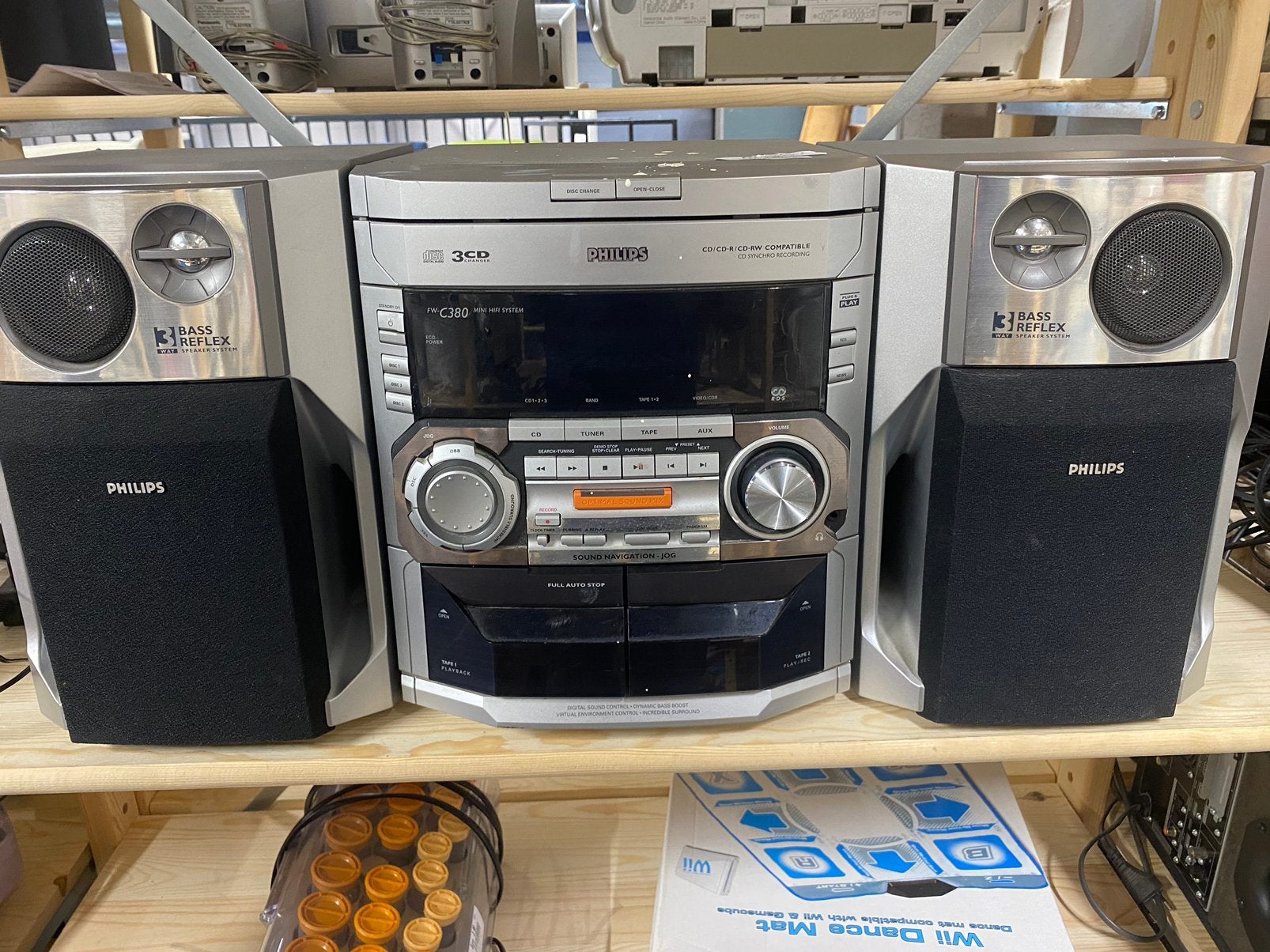 Philips stereo set radio casette cd speler compleet speakers, Ophalen of Verzenden, Zo goed als nieuw, Speakers, Philips