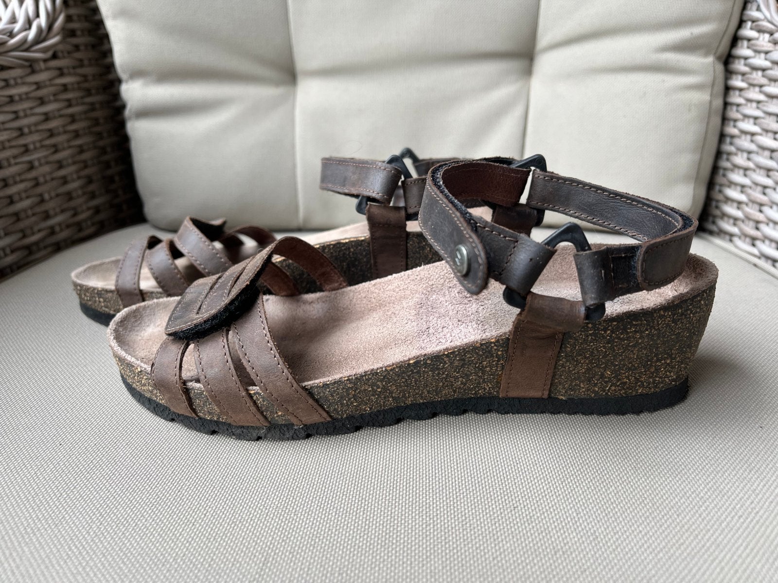 Wolky Pacific sandalen maat 38 bruin leer, Bruin, Zo goed als nieuw, Sandalen of Muiltjes, Ophalen of Verzenden