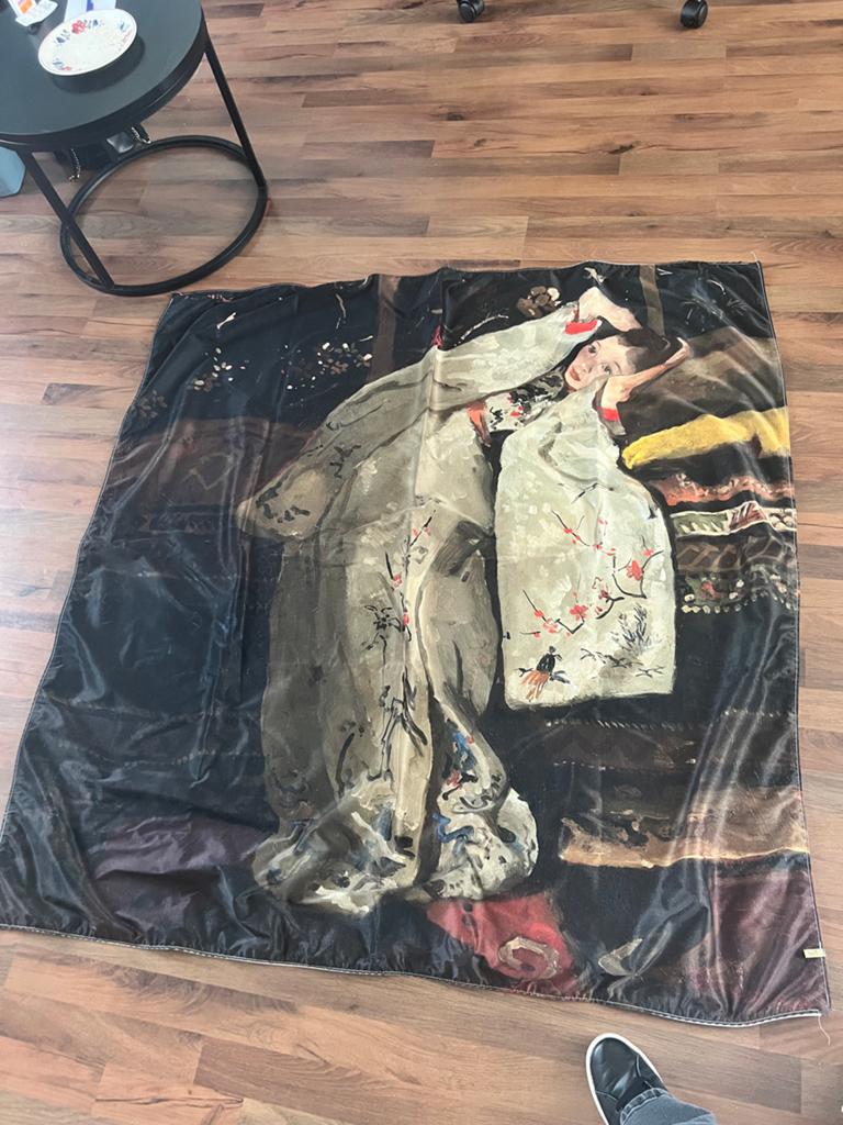 Set van 2 wandkleden: Geisha en Meisje met de Parel, Ophalen, Meerkleurig, Textiel, Klassiek