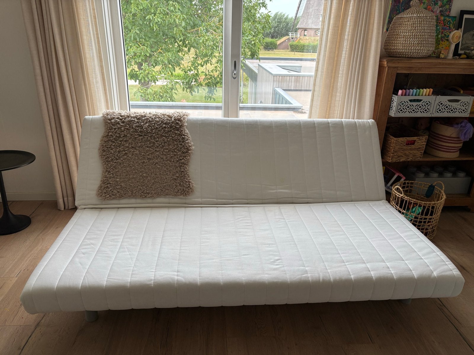 IKEA slaapbank - Comfortabel en praktisch, Ophalen, Wit, Tweepersoons, 140 cm