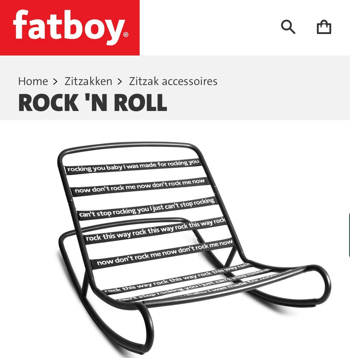 Gratis - schommelstoel Rock ‘n Roll Fatboy, Tuin en Terras, Tuinstoelen, Gebruikt, Ophalen
