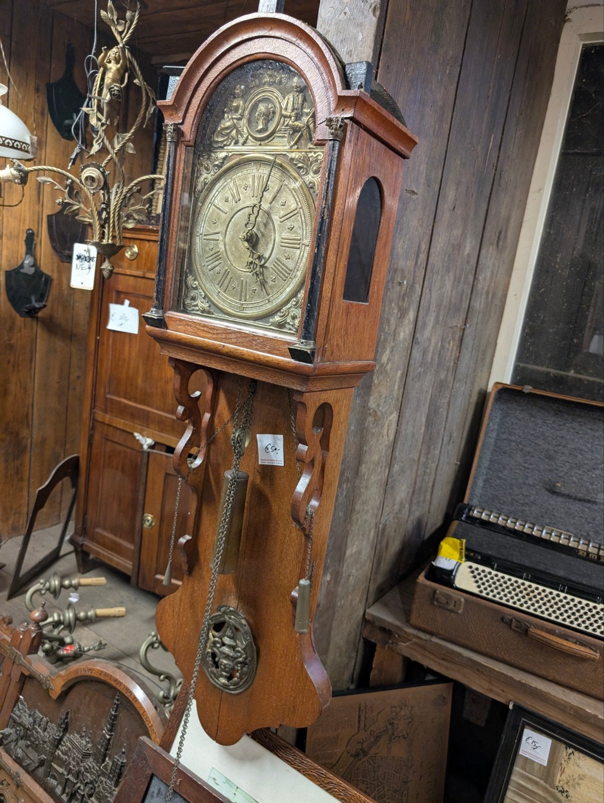 Antieke Friese staartklok €50., Antiek en Kunst, Ophalen