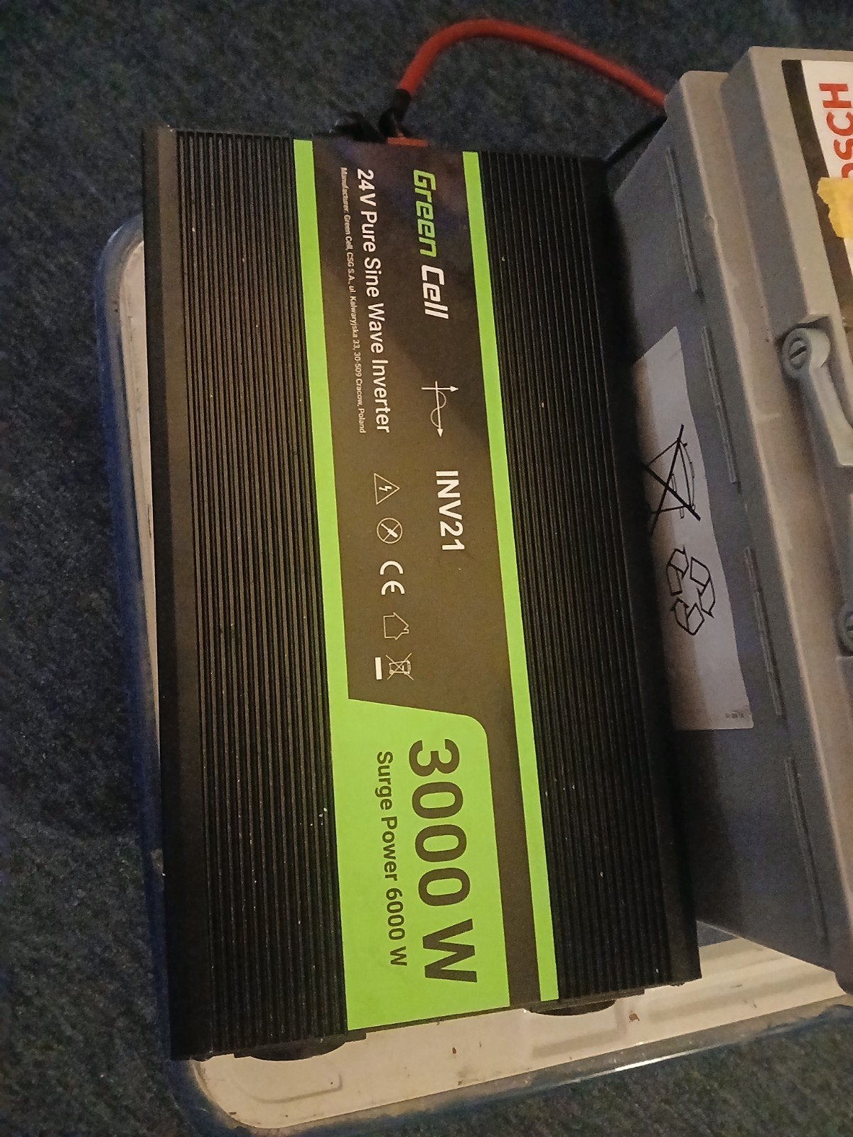 3000 w omvormer met 2 95 ah accu s, Caravans en Kamperen, Ophalen, Gebruikt