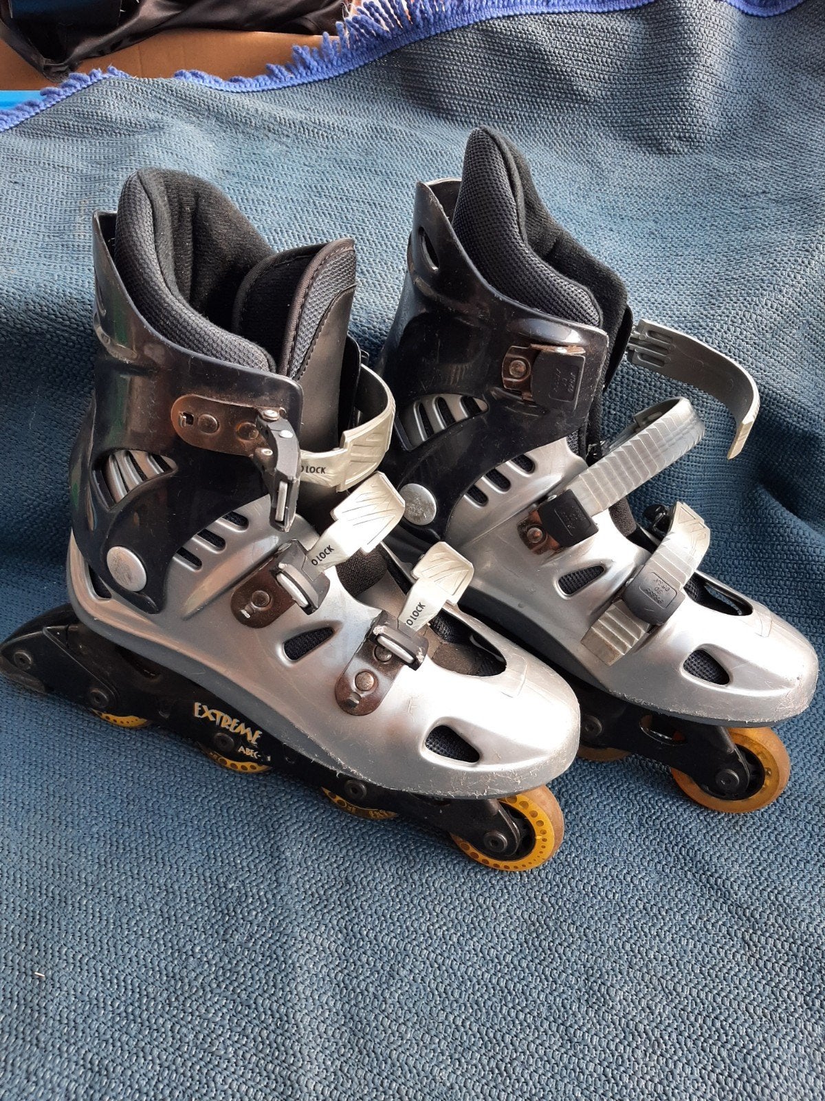 Extreme inline skates, maat 35-38, zwart/zilver, Overige merken, Gebruikt, Kinderen, Ophalen of Verzenden
