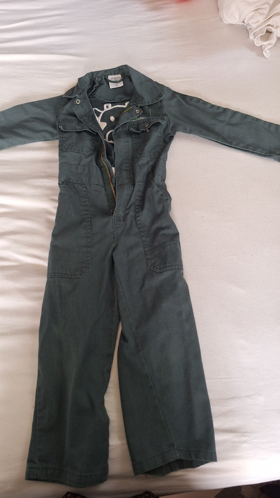 Groene overall maat 98 met koeienkop - Jongen/Meisje, Kinderen en Baby's, Ophalen of Verzenden, Gebruikt, Jongen of Meisje, Overige typen