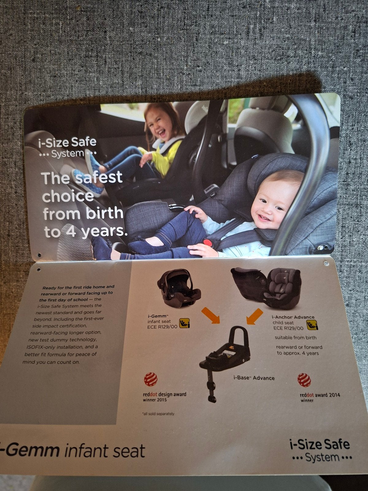 Joie i-Gemm i-Size autostoel - Veilig vanaf de geboorte, Verstelbare rugleuning, Zo goed als nieuw, Isofix, 0 t/m 13 kg