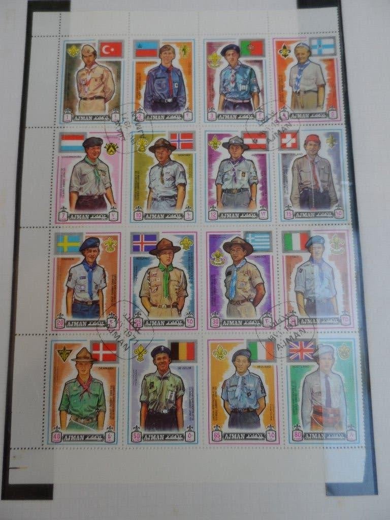 JAMBOREE AJMAN -MANAMA vellen en losse zegels, Postzegels en Munten, Verzenden, Gestempeld, Oost-Azië