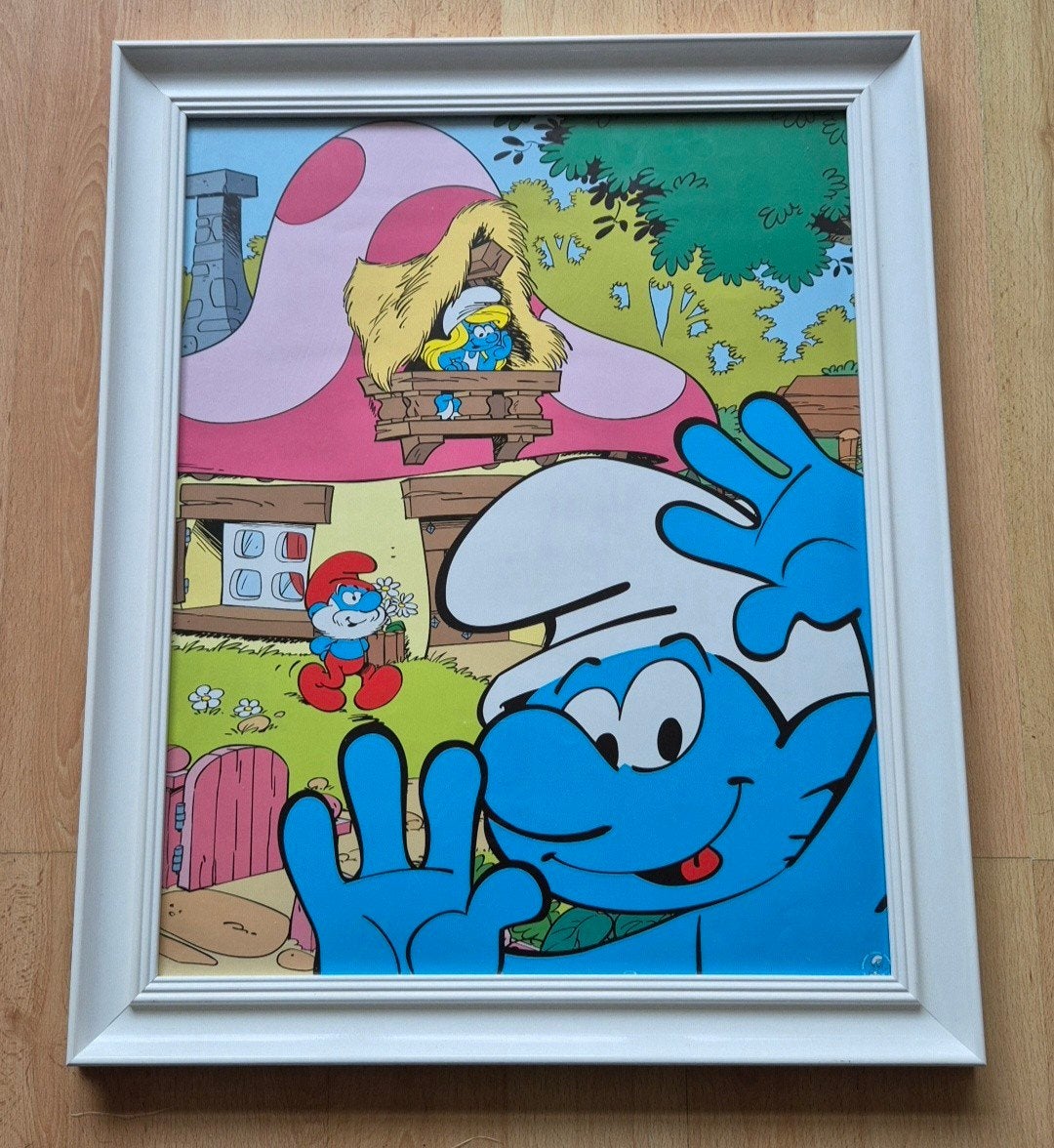 Smurfen in lijst, Ophalen, Zo goed als nieuw, Wanddecoratie