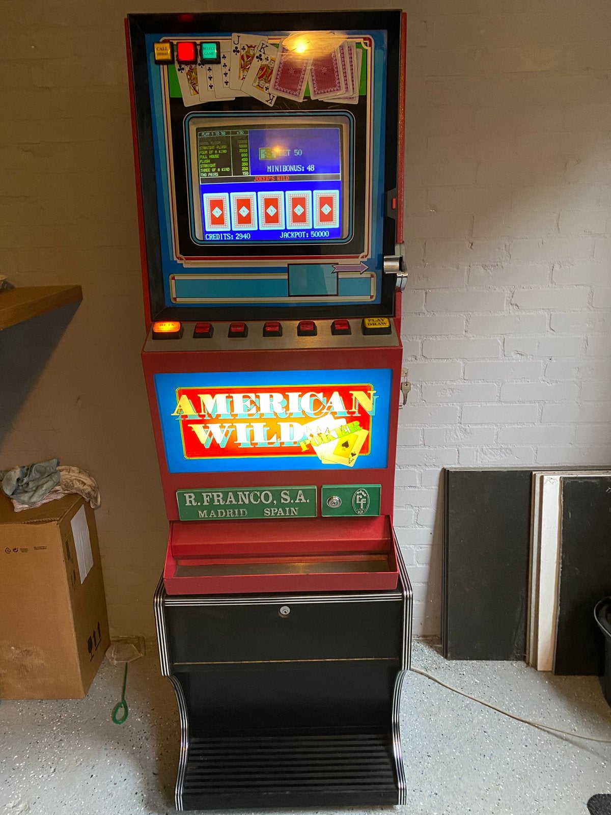 Poker gokkast, Verzamelen, Automaten | Gokkasten en Fruitautomaten, Euro, Ophalen, Gebruikt, Met sleutels