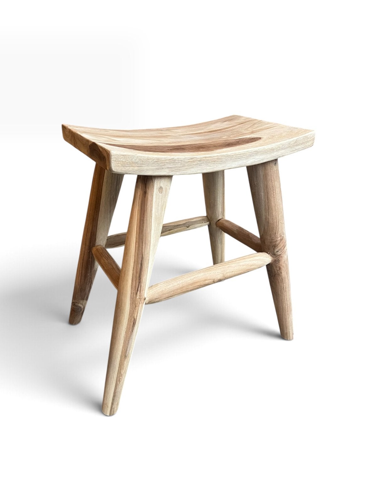 Massief Teakhouten Krukje - Handgemaakt en Duurzaam, Ophalen of Verzenden, Nieuw, Hout