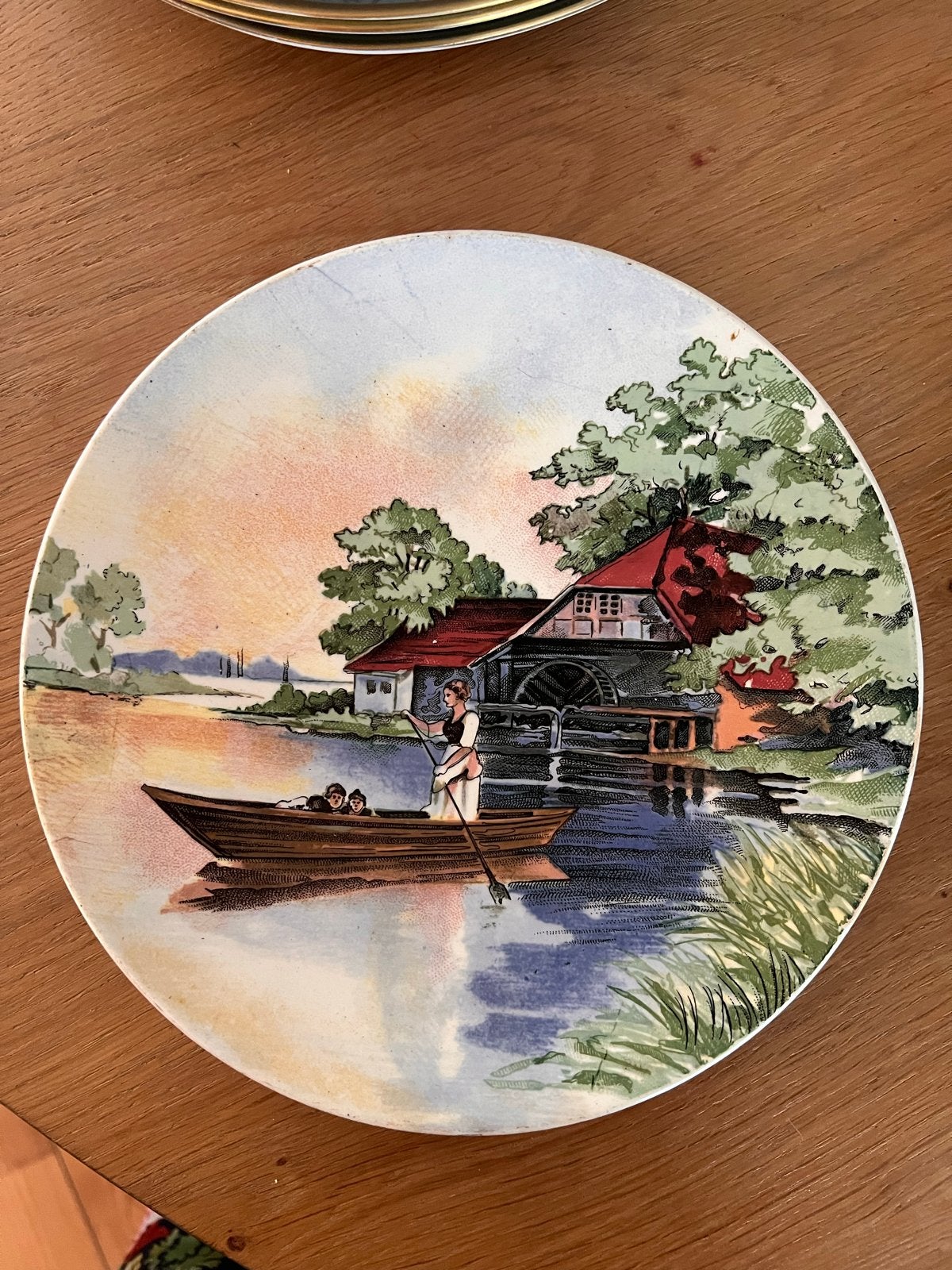 Villeroy & Boch wandbord - Scène met molen en boot, Antiek en Kunst, Ophalen of Verzenden