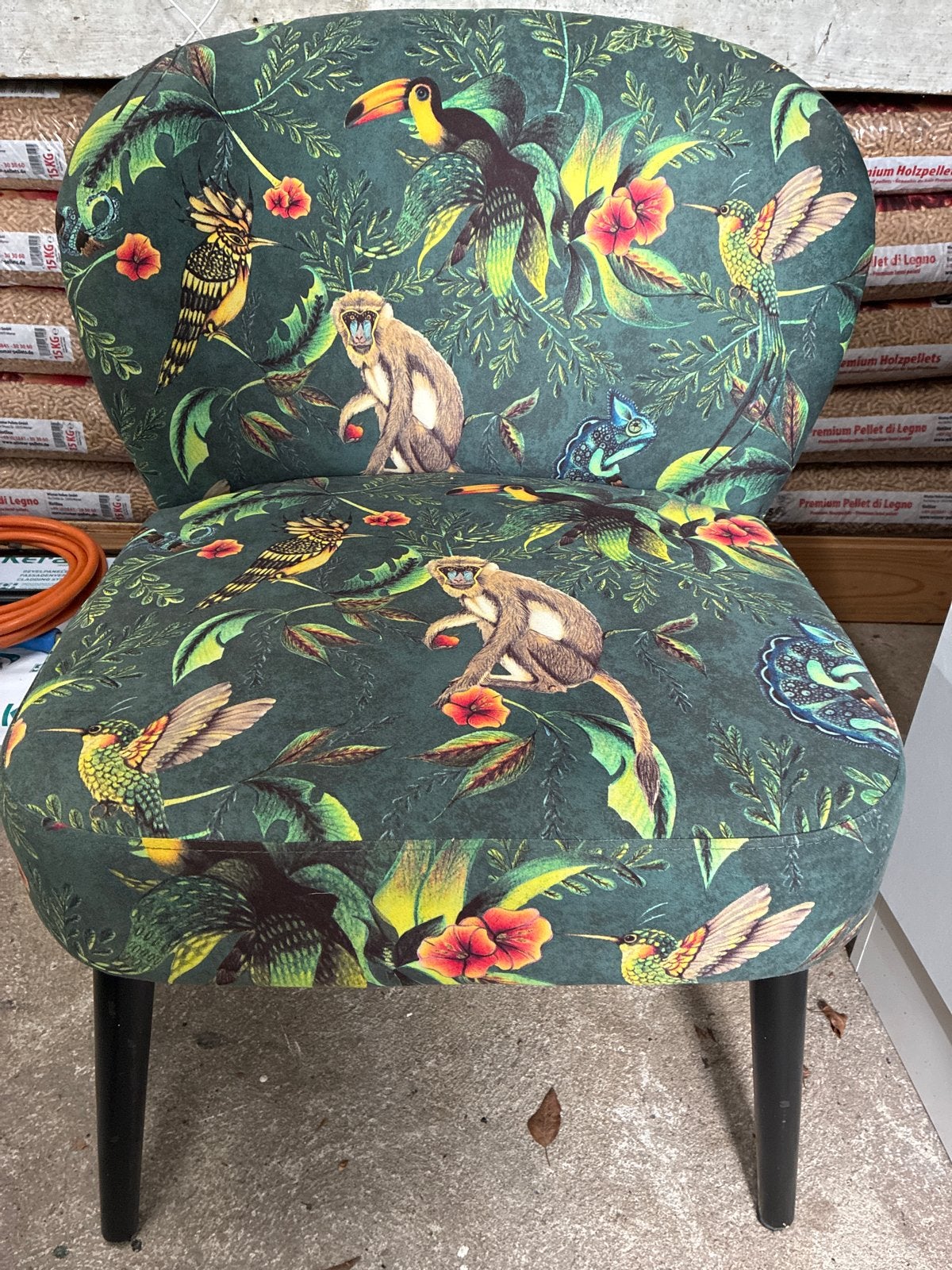 Unieke fauteuil met jungleprint - Zo goed als nieuw, Ophalen, Overige kleuren, Zo goed als nieuw, Eén