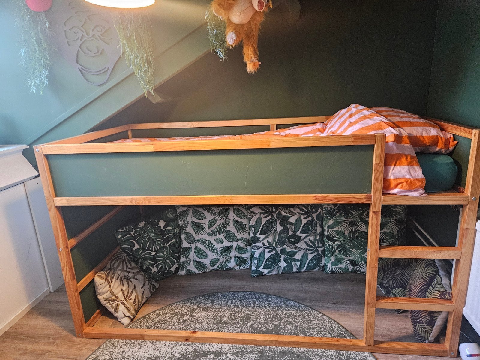 ikea kura bed groen jungle kamer, Ophalen, Zo goed als nieuw, Halfhoogslaper
