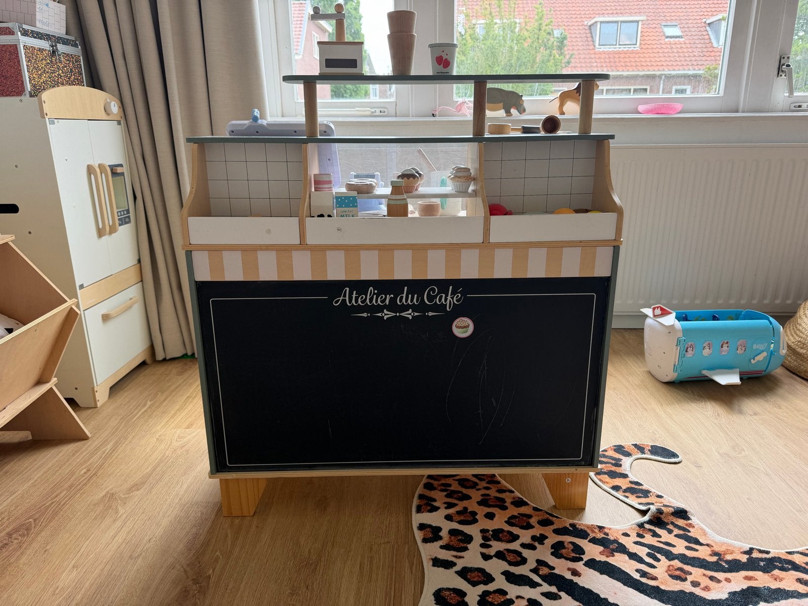Houten speelkeuken met accessoires en eten, Ophalen, Zo goed als nieuw, Hout, Speelkeuken