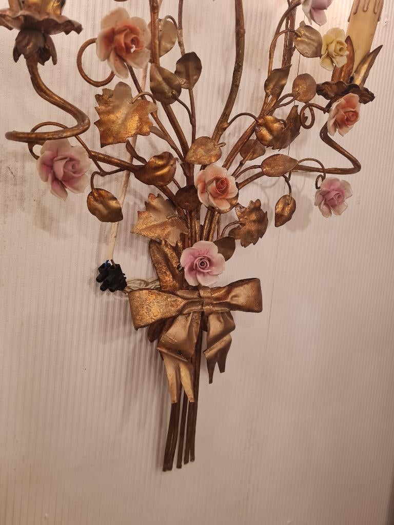 Zeer oude Capodimonte wandlamp, Antiek en Kunst, Curiosa en Brocante, Ophalen of Verzenden