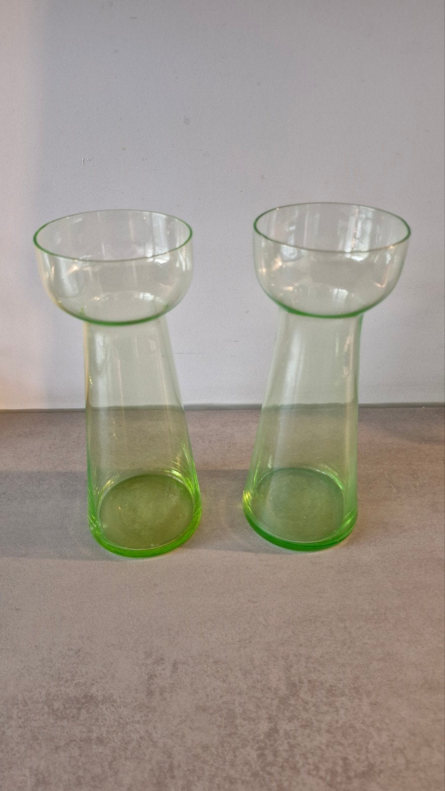 2x Uranium Hyacintglazen - Glow in the Dark, Ophalen of Verzenden