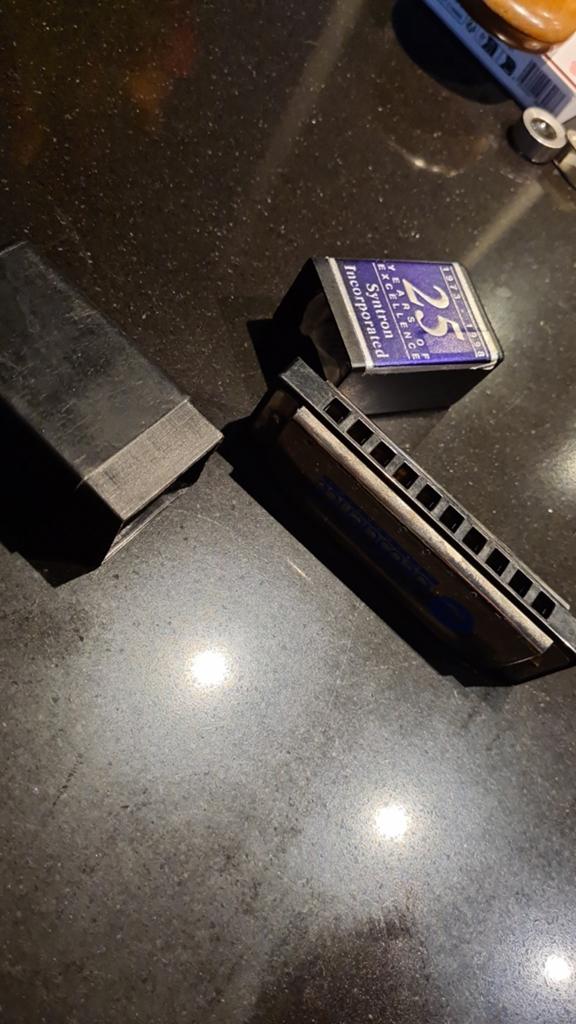 Mondharmonica met doosje - Vintage Syntron, Gebruikt, Overige typen, Ophalen of Verzenden, Met koffer of doosje