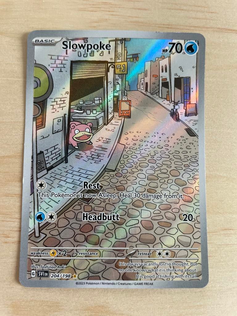 Slowpoke Pokémon Kaart - SV1EN 204/198 - Zo goed als nieuw, Ophalen of Verzenden, Zo goed als nieuw, Losse kaart, Foil