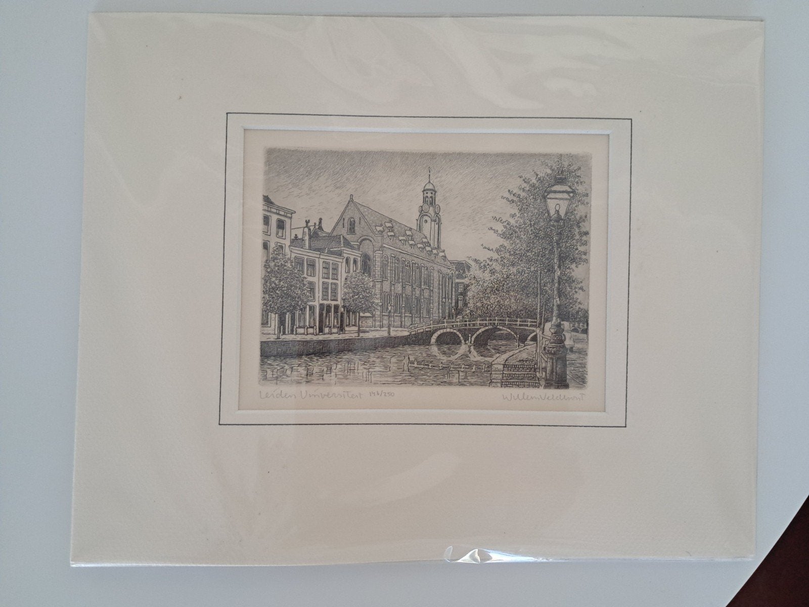 Prentje Leidse Universiteit Rapenburg - Willem Veldhorst, Ophalen of Verzenden