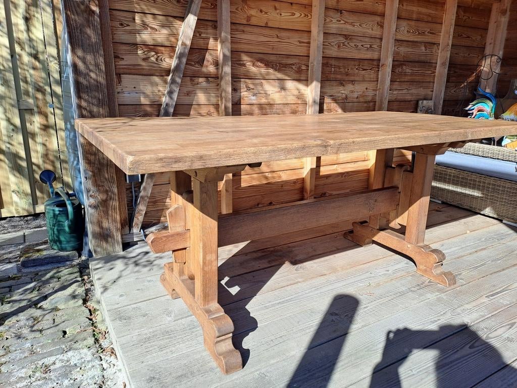 Eiken kloostertafel, Huis en Inrichting, Tafels | Eettafels, Ophalen, Gebruikt, Eikenhout, 50 tot 100 cm