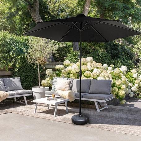 Nieuwe ronde parasol taupe & zwart Ø300 (gratis verzending), Ophalen of Verzenden, Nieuw, 2 tot 3 meter, Kantelbaar