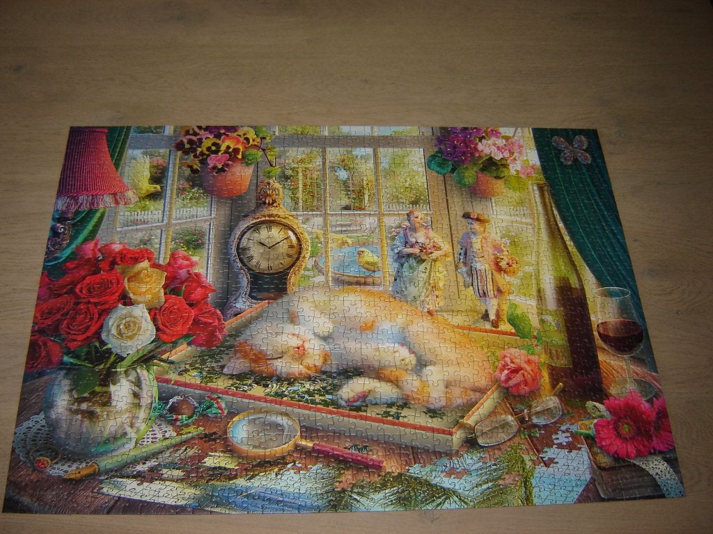 Puzzel Schmidt PUZZELTIJD MET POES 1000 st., Hobby en Vrije tijd, Denksport en Puzzels, Ophalen of Verzenden, 500 t/m 1500 stukjes
