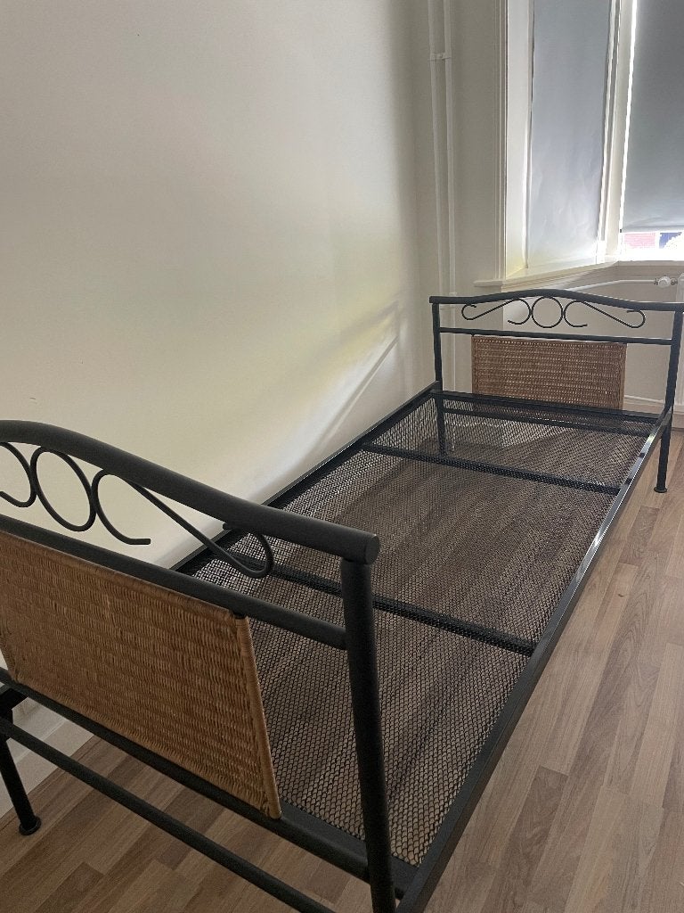 Rotan bed extra lang, Ophalen, 90 cm, Eenpersoons, Zo goed als nieuw