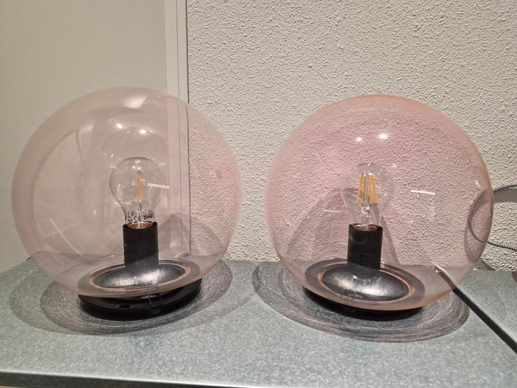 IKEA Tafellampen Roze Glas - Set van 2, Ophalen, Modern, Sfeervol, Minder dan 50 cm, Glas
