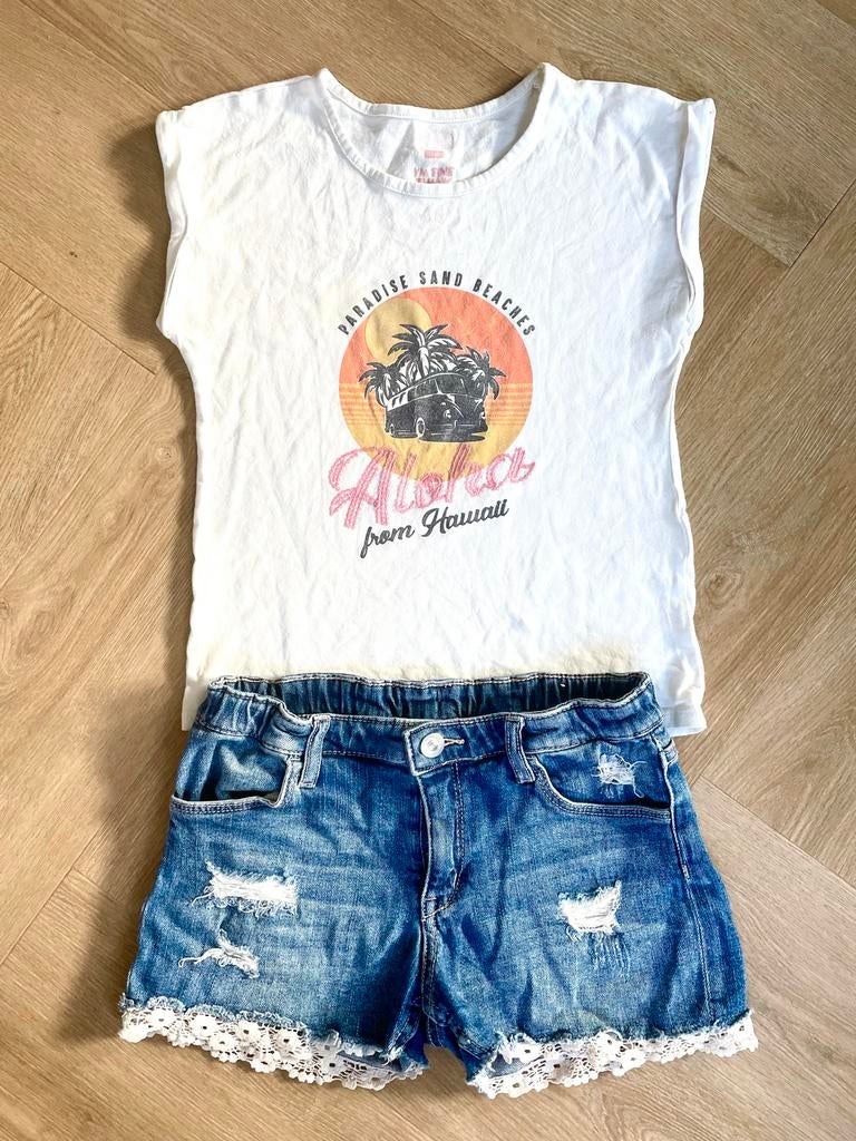 Zomers shirtje Aloha Hawai maat 128, Verzenden, Zo goed als nieuw, Meisje, Shirt of Longsleeve