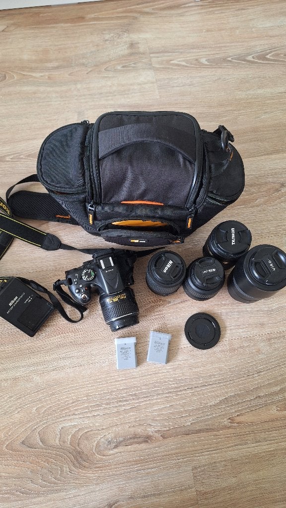 Nikon D5200 met tas en lenzen, Gebruikt, Spiegelreflex, Ophalen of Verzenden, Nikon